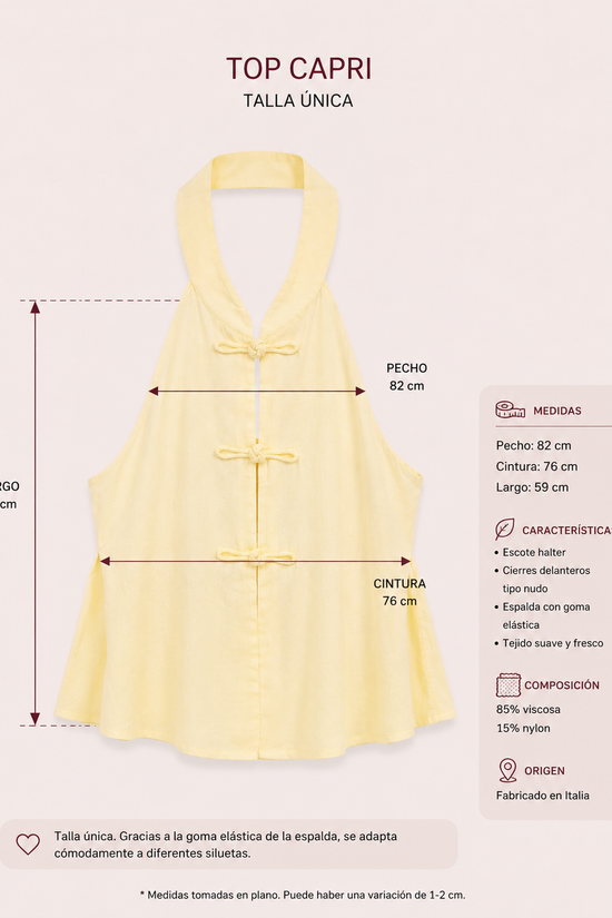 TOP CUELLO HALTER BOTONES NUDO