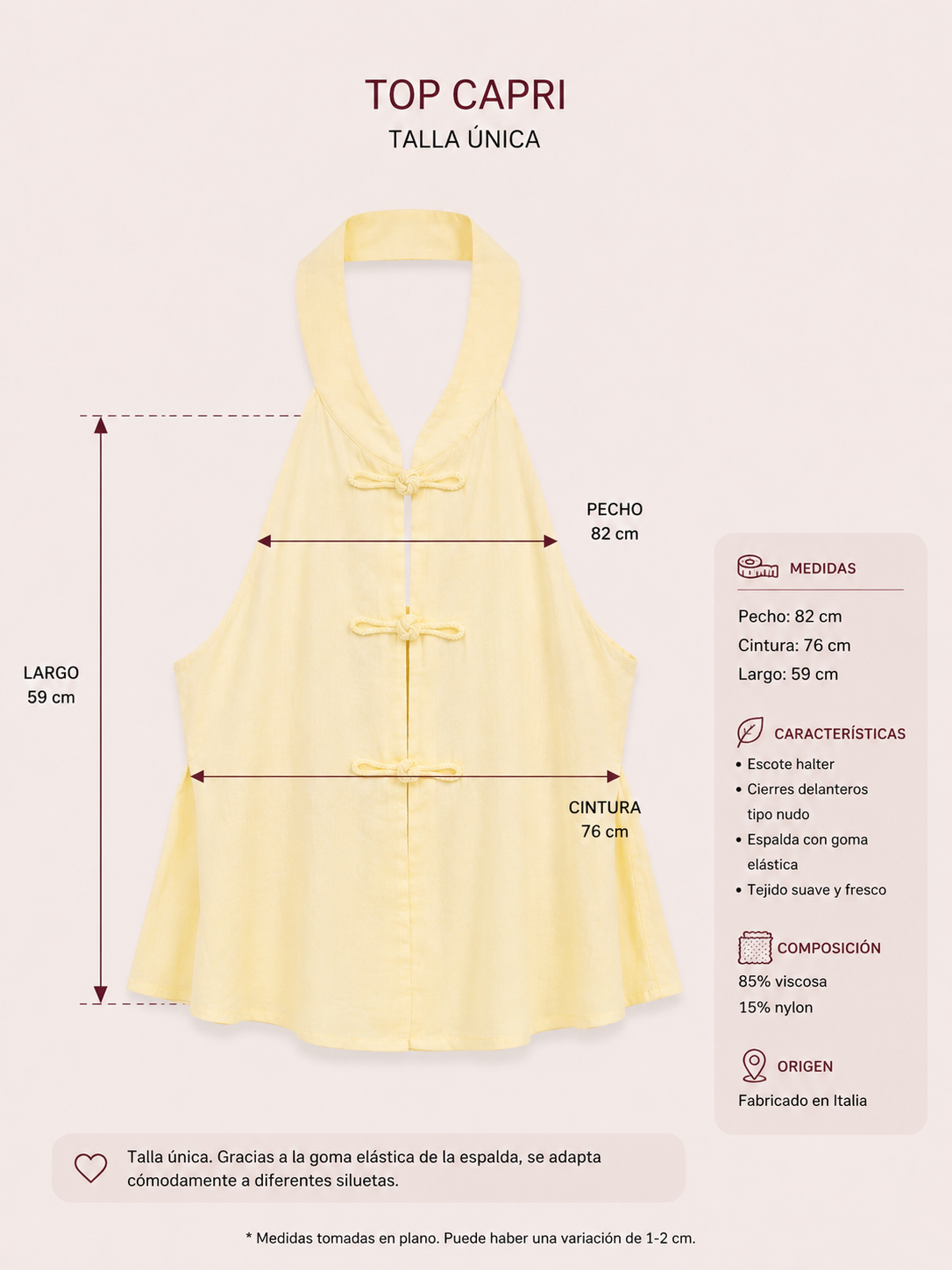 TOP CUELLO HALTER BOTONES NUDO