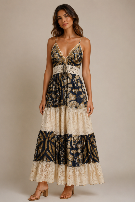VESTIDO INDIA SEDA AZUL