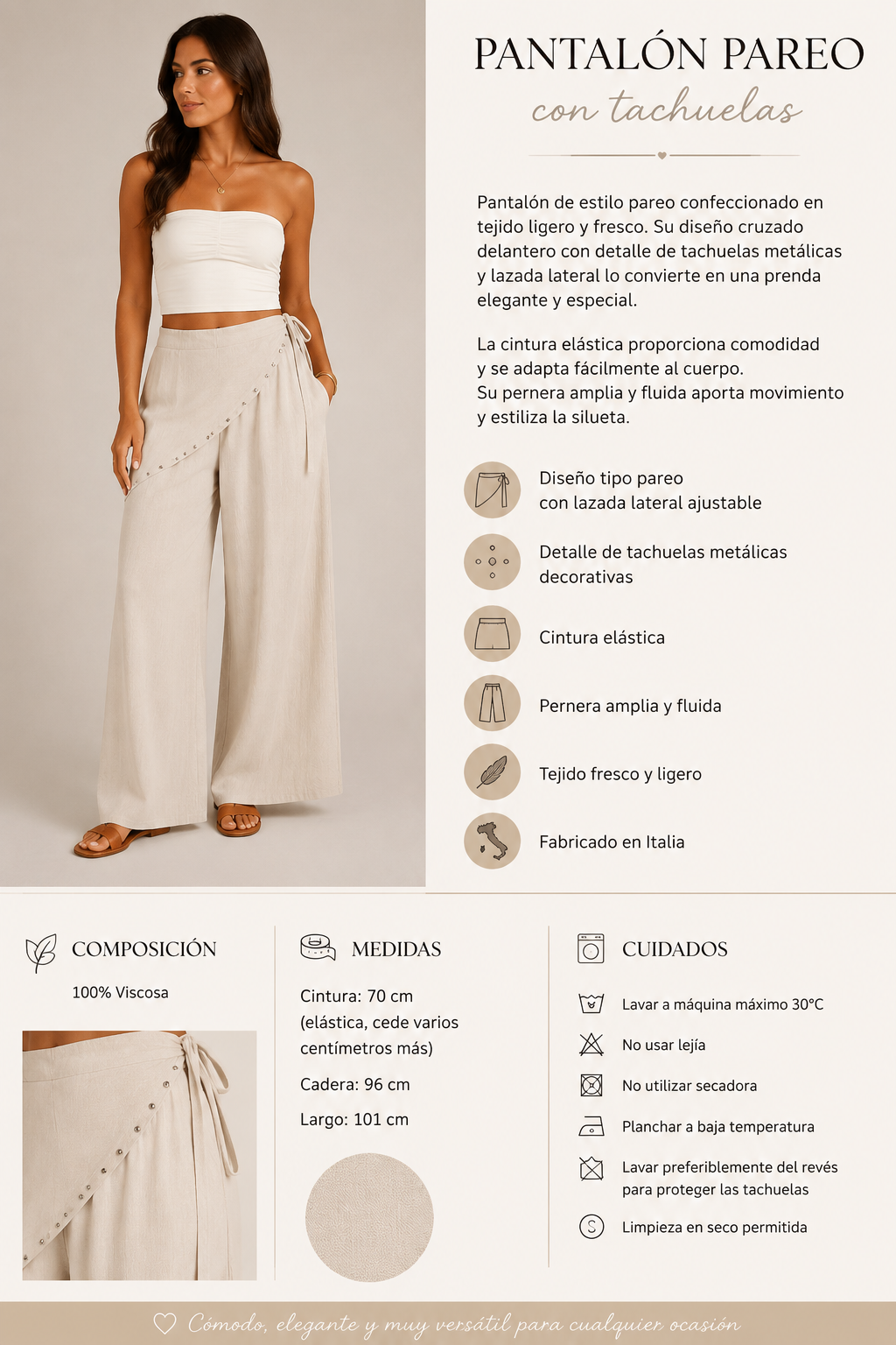 PANTALON PAÑUELO TACHUELAS