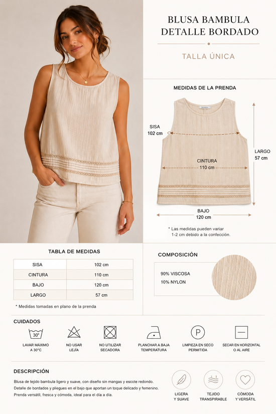 BLUSA SIN MANGA SHEILA