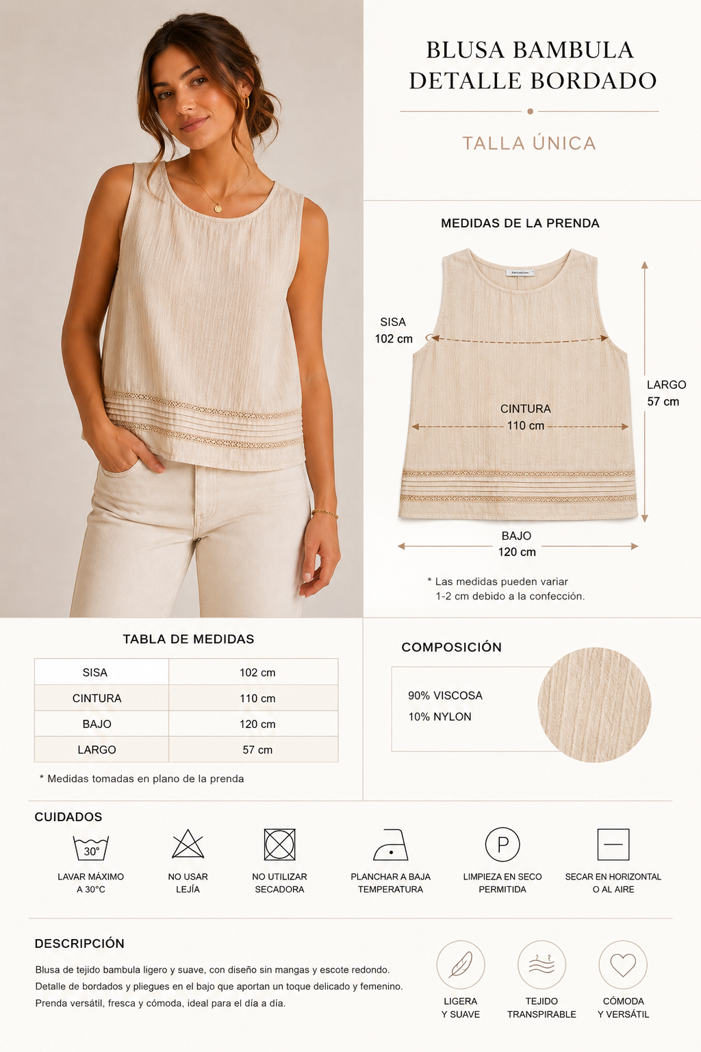 BLUSA SIN MANGA SHEILA
