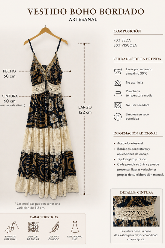 VESTIDO INDIA SEDA AZUL