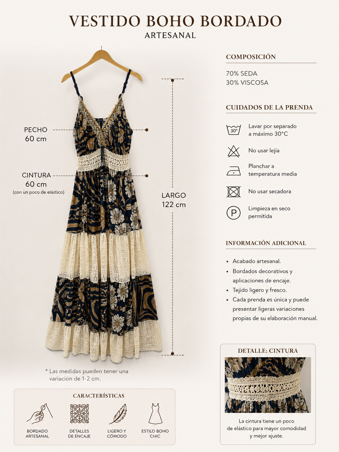 VESTIDO INDIA SEDA AZUL