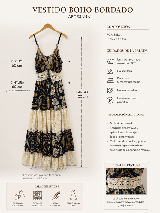 VESTIDO INDIA SEDA AZUL