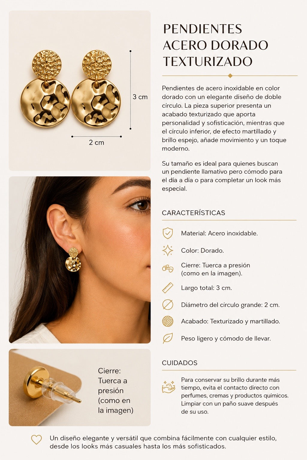 PENDIENTE ACERO YANIRA