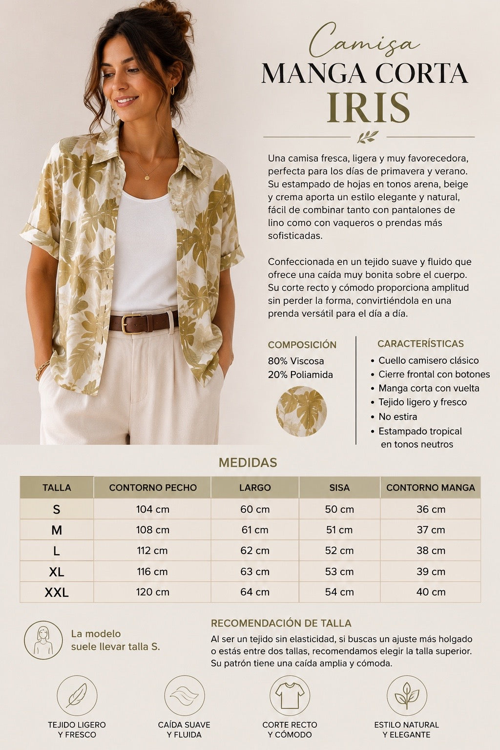 CAMISA MANGA CORTA IRIS
