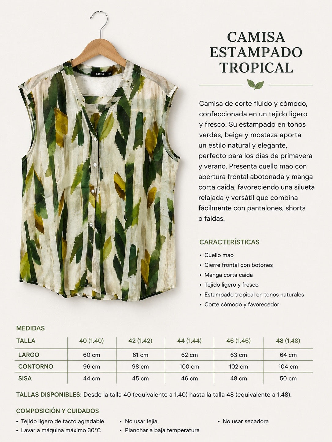 CAMISA SIN MANGAS SABANA