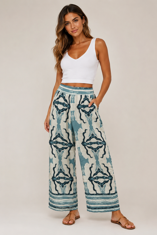 PANTALON FLUIDO AZUL ATLANTICO