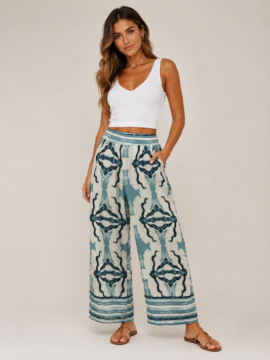 PANTALON FLUIDO AZUL ATLANTICO
