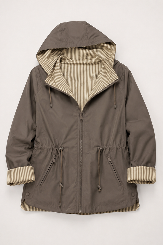 CHAQUETA CORTA VIENTOS REVERSIBLE RAYAS