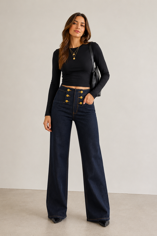 PANTALON VAQUERO BOTONES CLOE