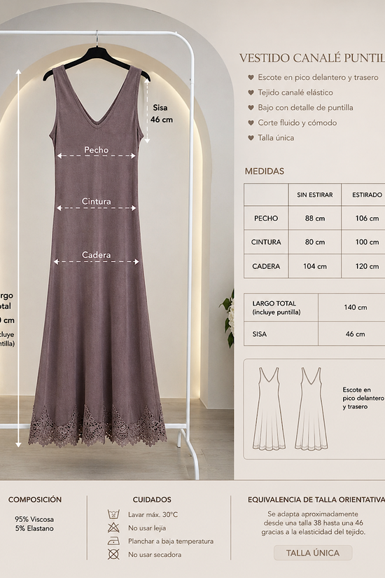 VESTIDO LARGO PUNTILLA CECIL