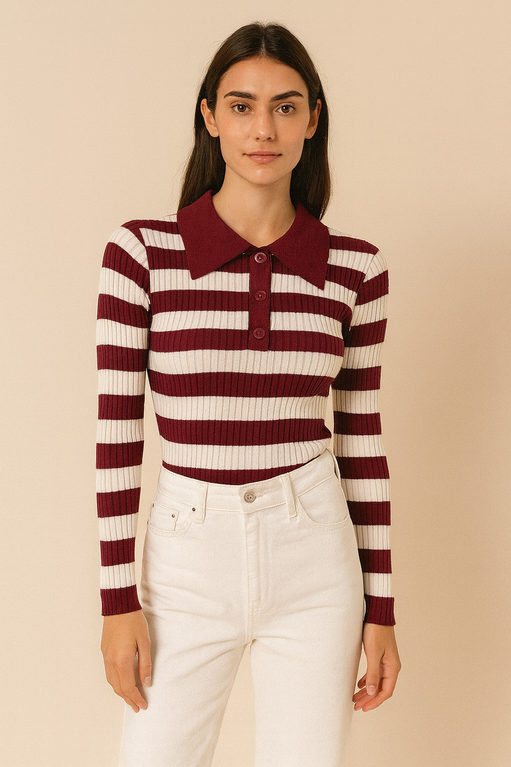 JERSEY CUELLO CAMISA RAYAS
