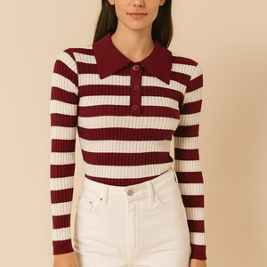 JERSEY CUELLO CAMISA RAYAS