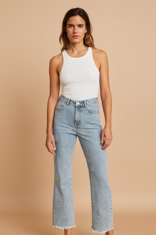 PANTALON VAQUERO BORDADOS IRIS