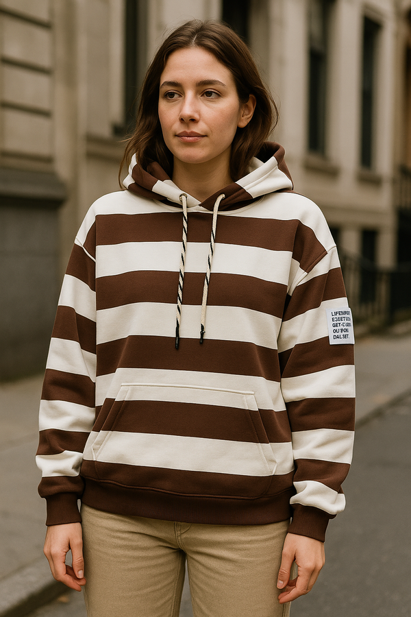 SUDADERA RAYAS CAPUCHA