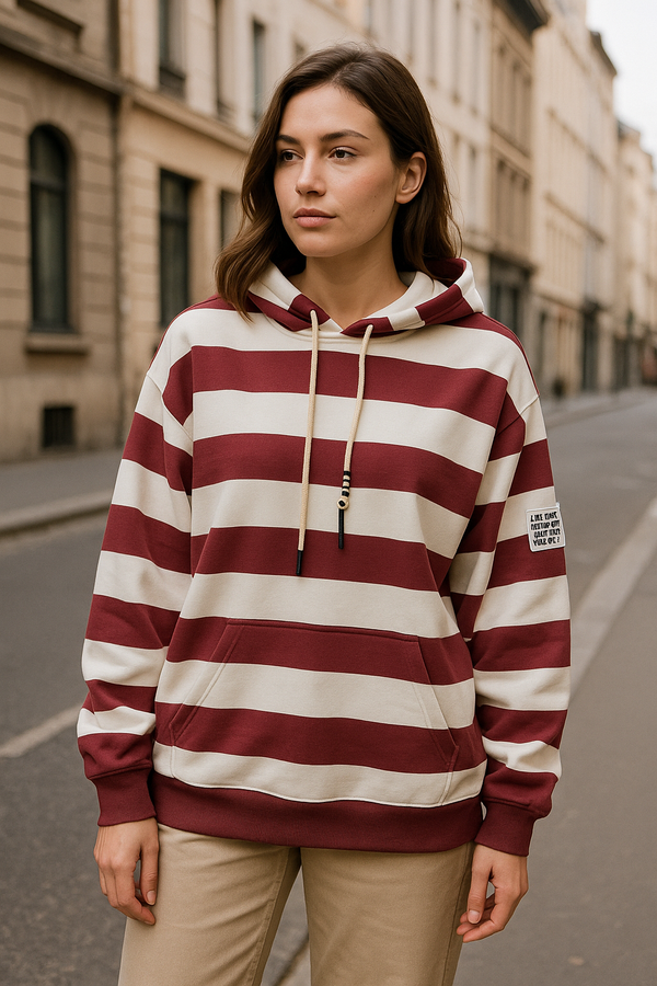 SUDADERA RAYAS CAPUCHA