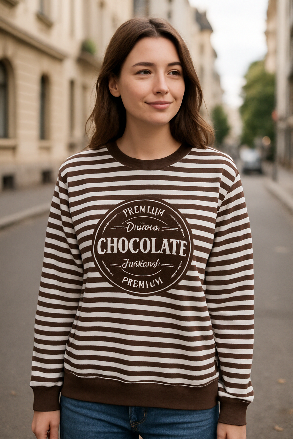 SUDADERA RAYAS CHOCOLATE