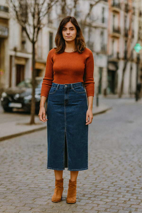 FALDA VAQUERA MIDI AMALIA