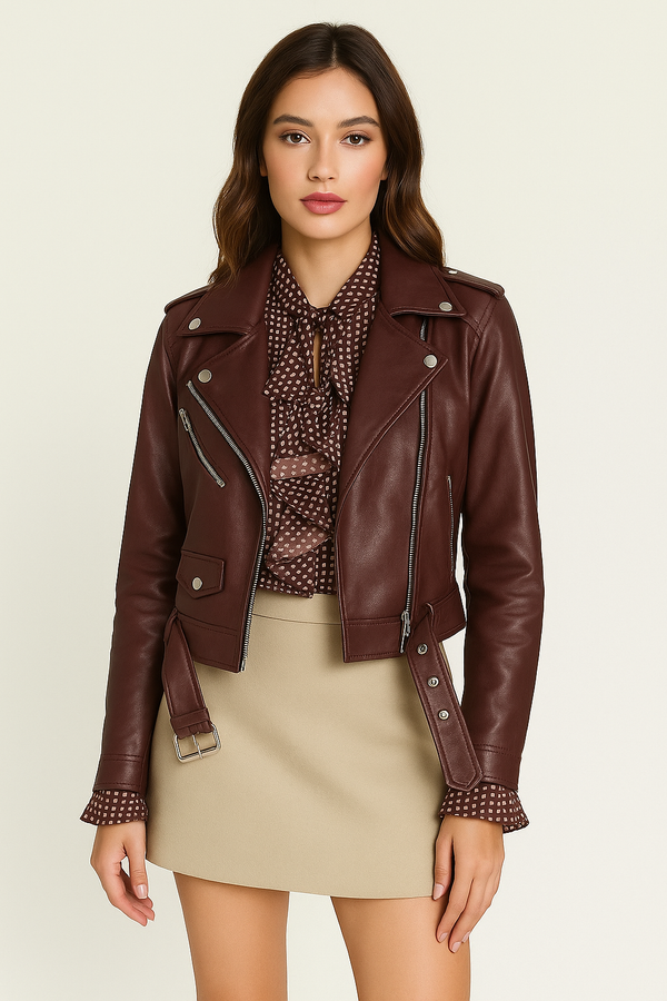 CHAQUETA POLIPIEL BURDEOS