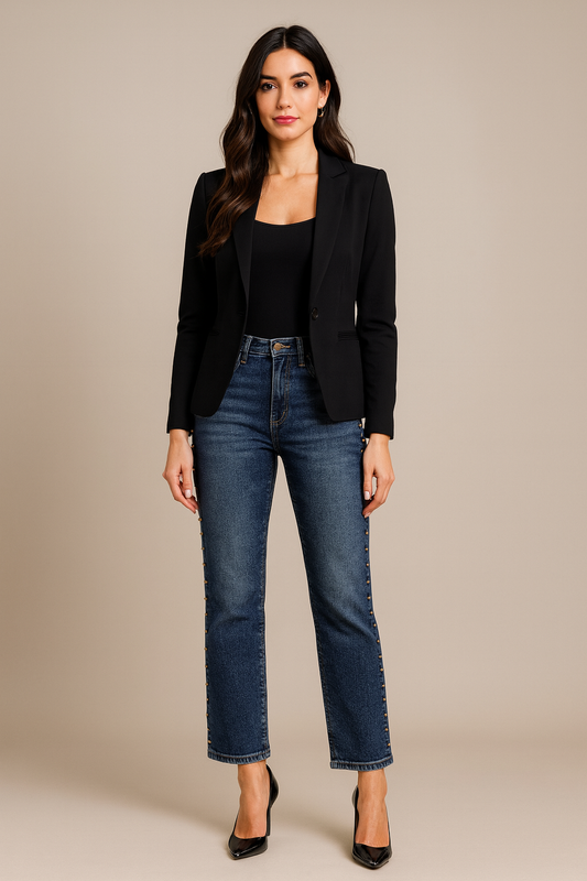 PANTALON VAQUERO TACHUELAS LAULIA