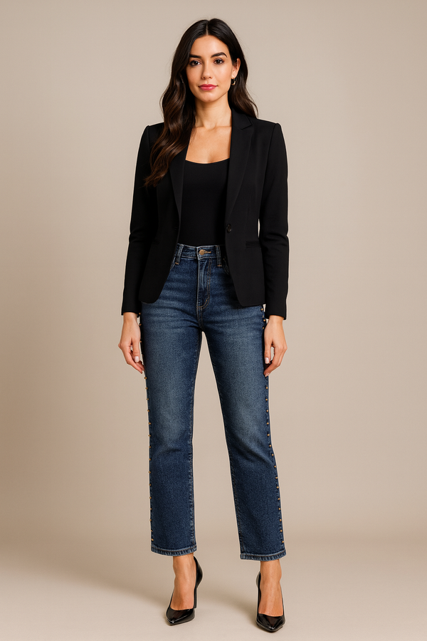 PANTALON VAQUERO TACHUELAS LAULIA