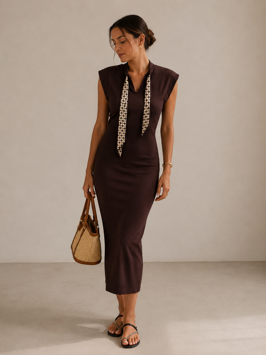 VESTIDO PUNTO DETALLE PAÑUELO