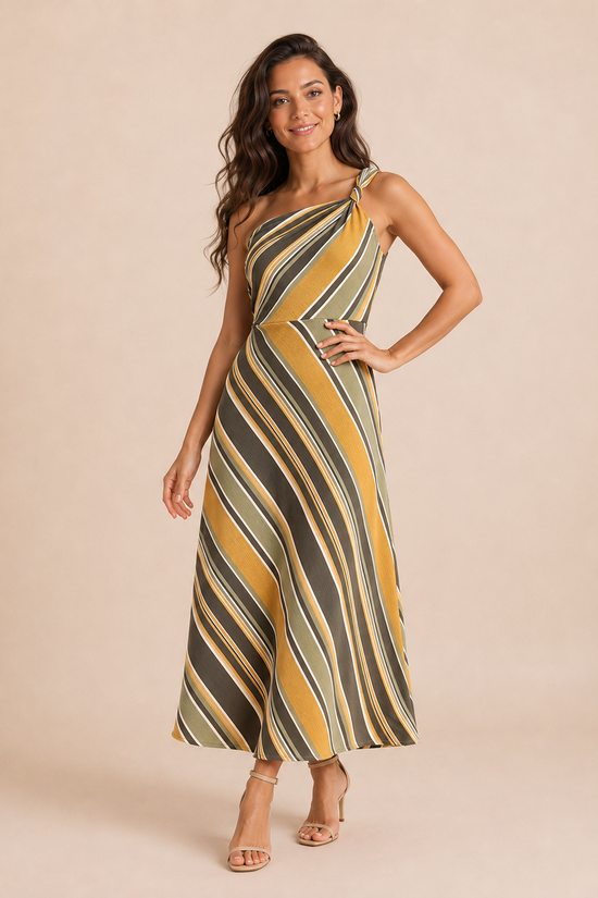 VESTIDO RAYAS MIDI ERICA