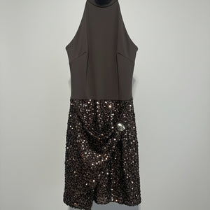 VESTIDO CORTO CUELLO HALTER LENTEJUELAS