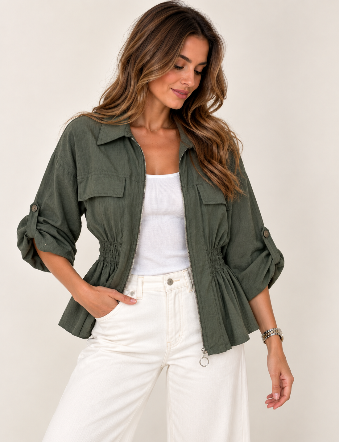 CHAQUETA SAKURA CINTURA AJUSTADA