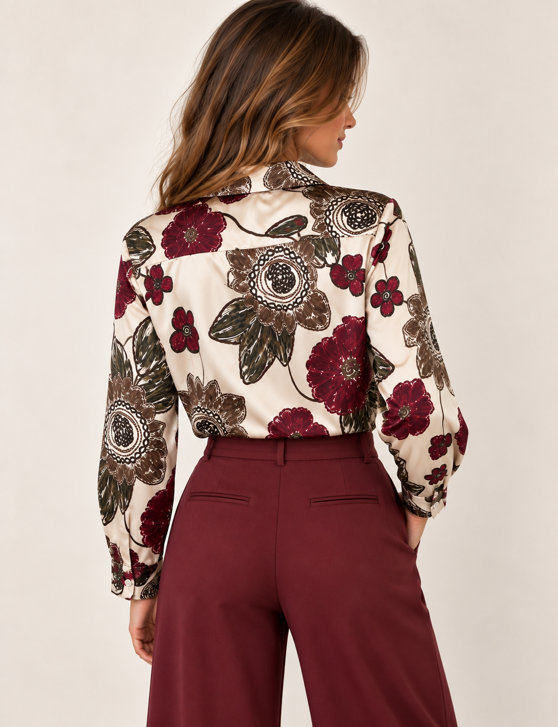 CAMISA SATINADA FLORES