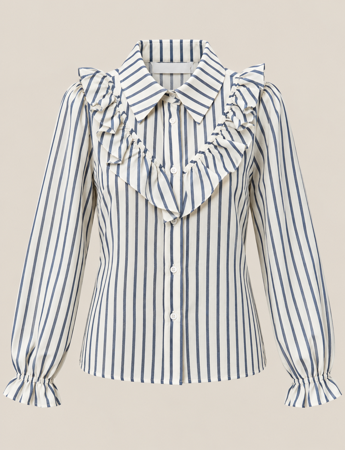 CAMISA RAYAS VOLANTES AURORA