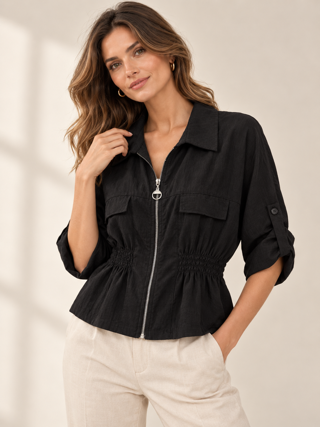 CHAQUETA SAKURA CINTURA AJUSTADA