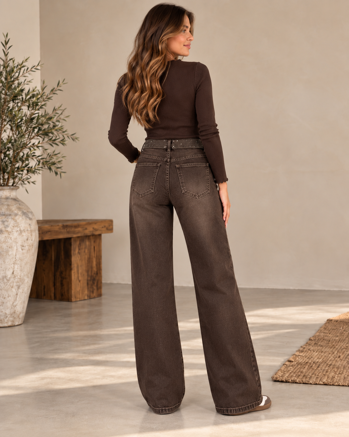 PANTALON VAQUERO CINTURA STRASS