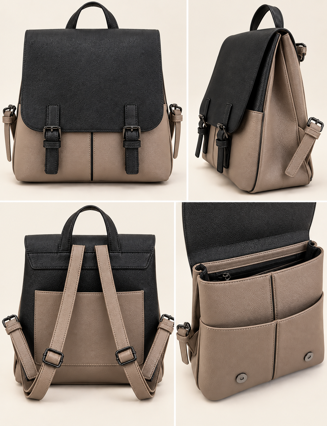 MOCHILA POLIPIEL CON HEBILLAS