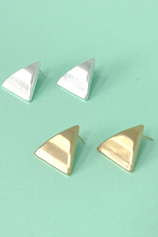 BOUCLES D'OREILLES TRIANGULAIRES ARGENT MASSIF 925