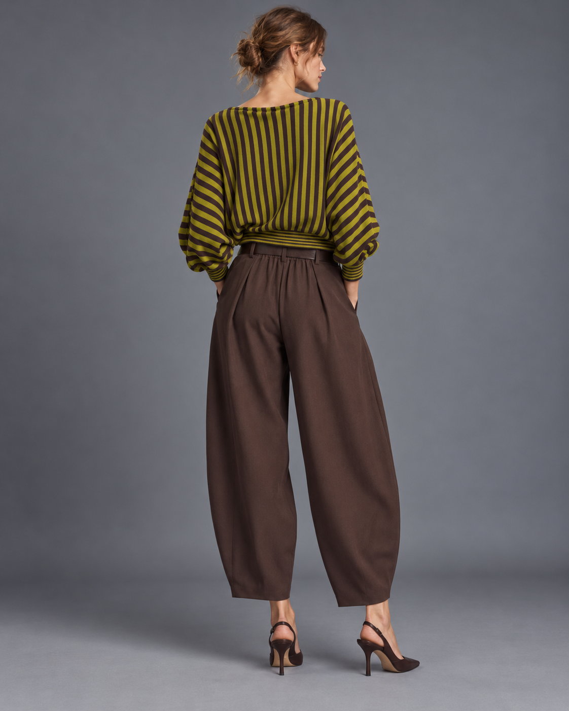 PANTALON GLOBO VESTIR CON CINTURON