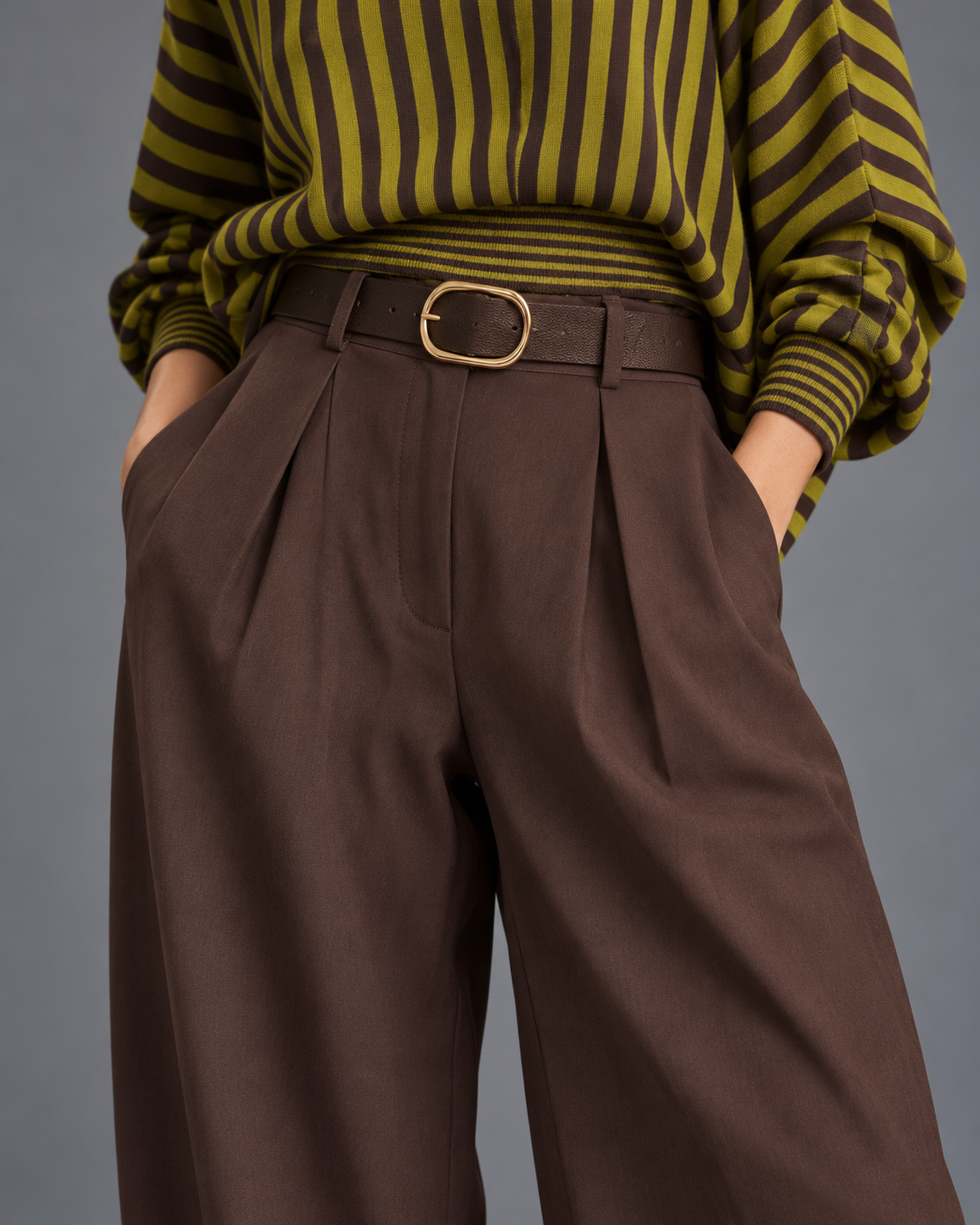 PANTALON GLOBO VESTIR CON CINTURON