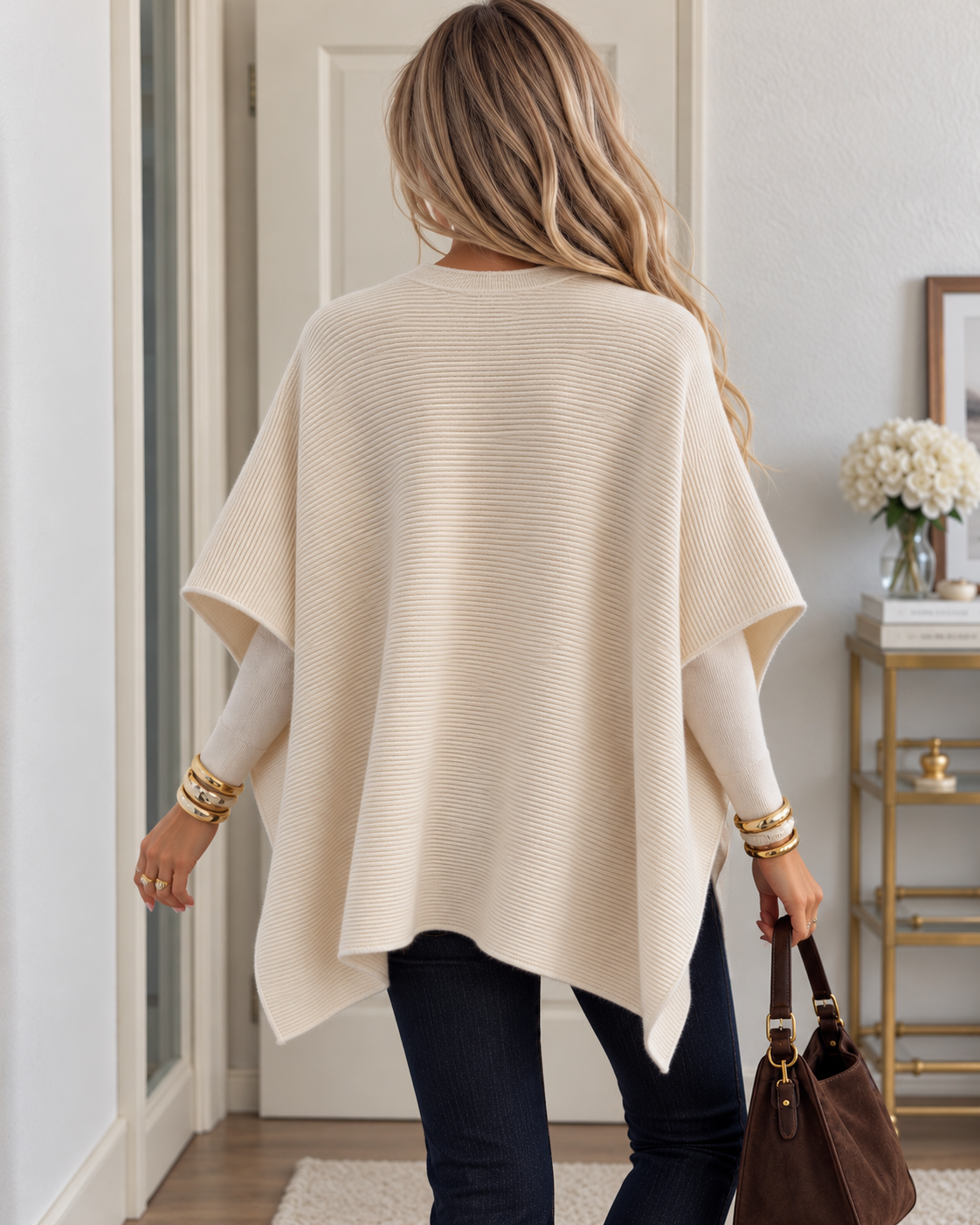 PONCHO PUNTO SUAVE BOTONES