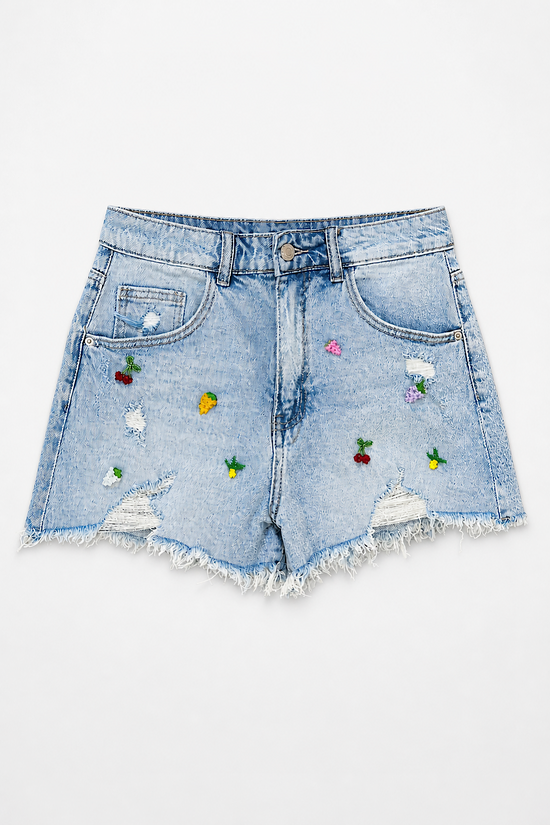 SHORT VAQUERO ABALORIOS FRUTAS