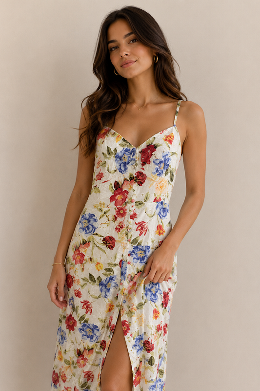 VESTIDO MIDI FLORES AZAHARA