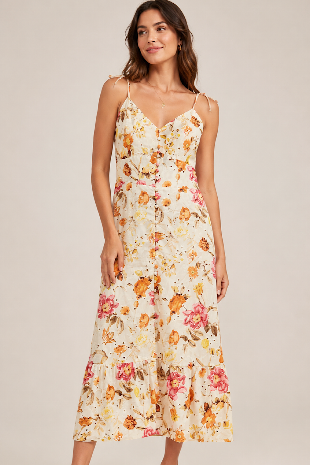 VESTIDO MIDI FLORES AZAHARA