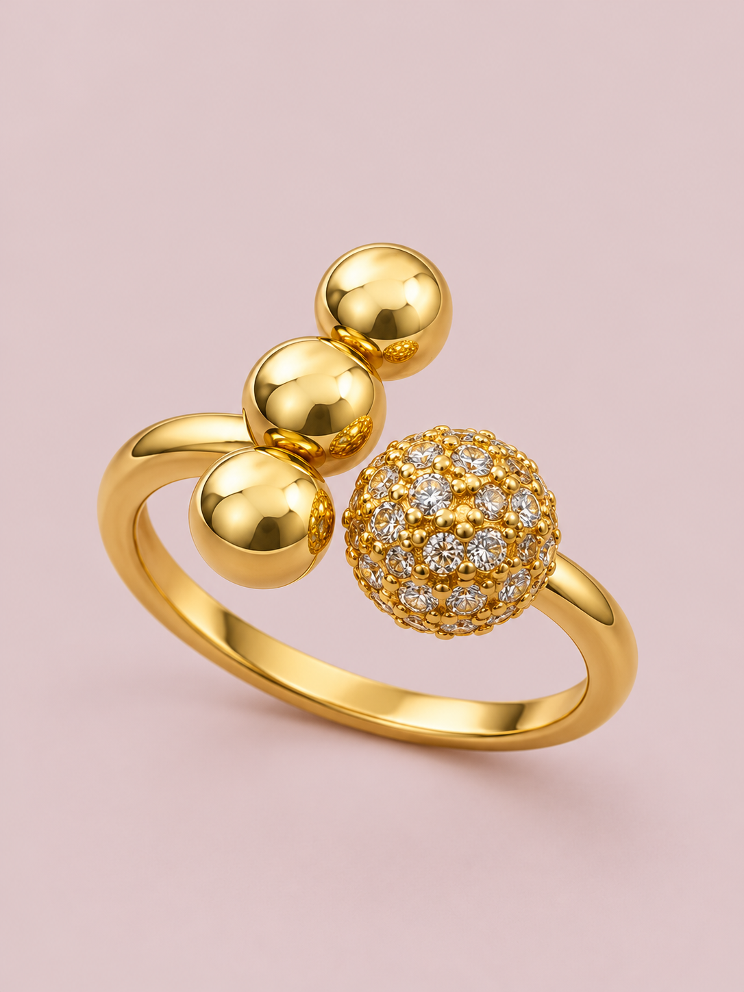 Anillo esferas cristales
