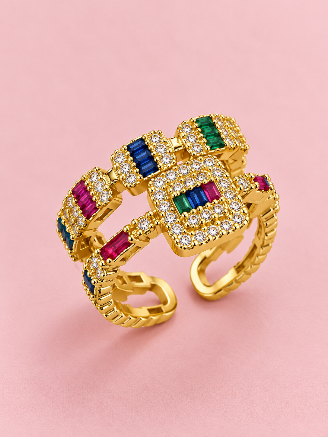 Anillo geométrico cristales