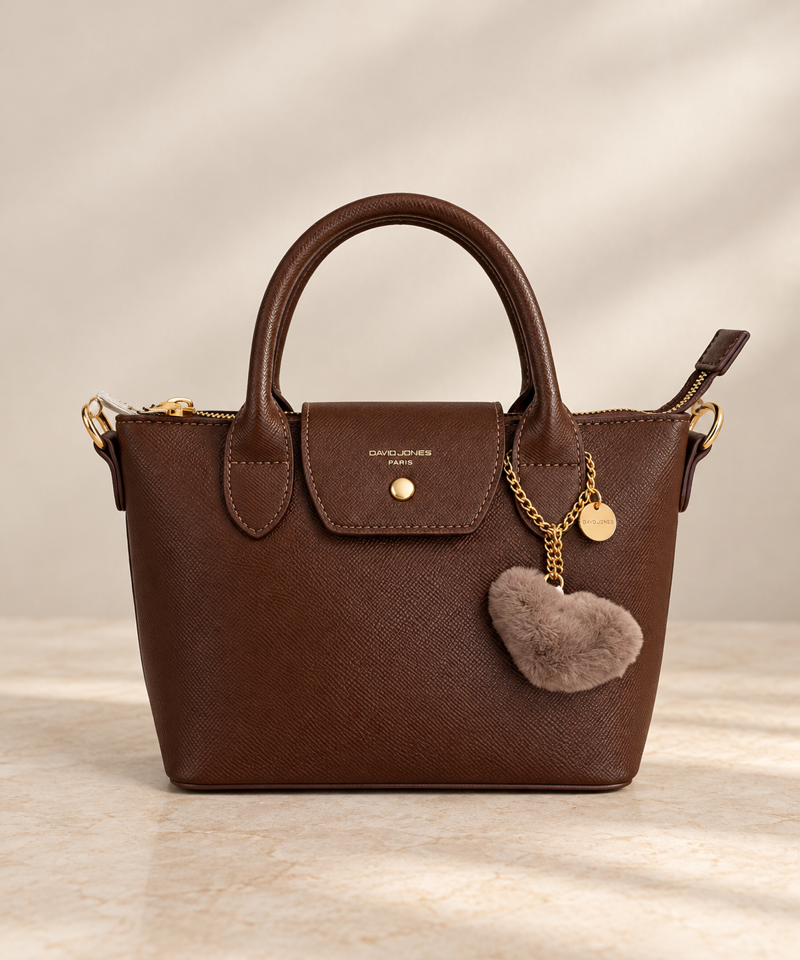 Bolso corazón bandolera marron