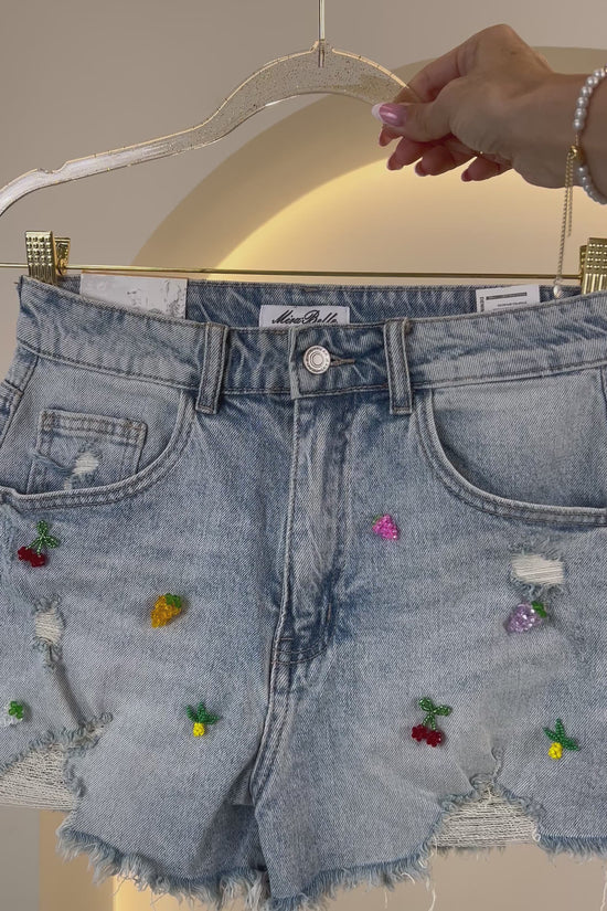 SHORT VAQUERO ABALORIOS FRUTAS