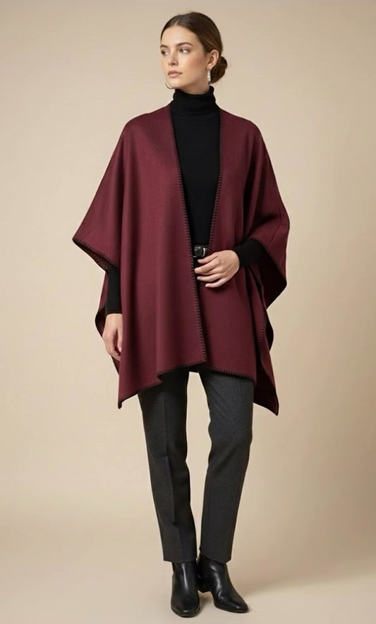 PONCHO RIBETE PESPUNTE