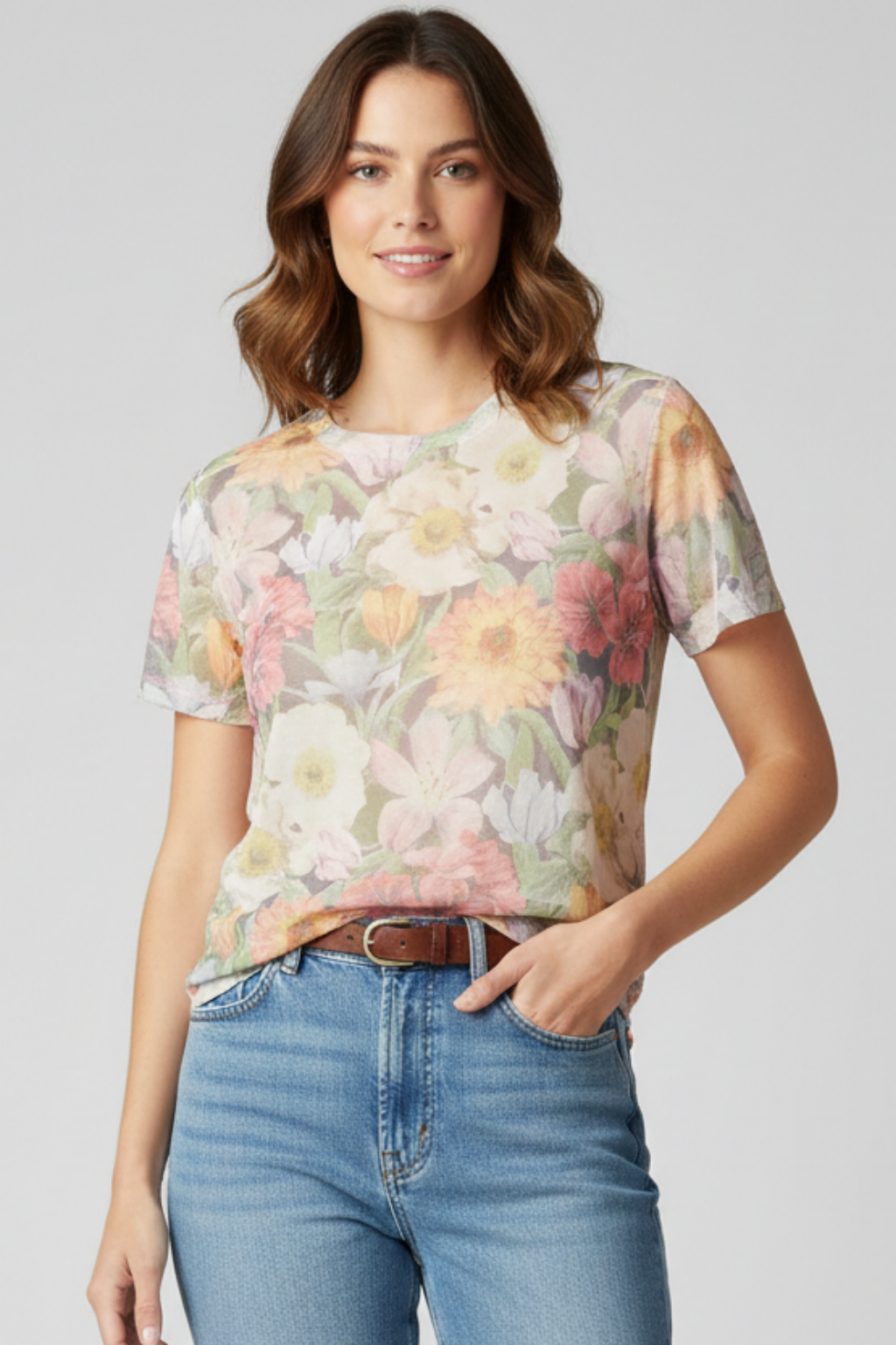 CAMISETA PUNTO FINO MIST FLORAL