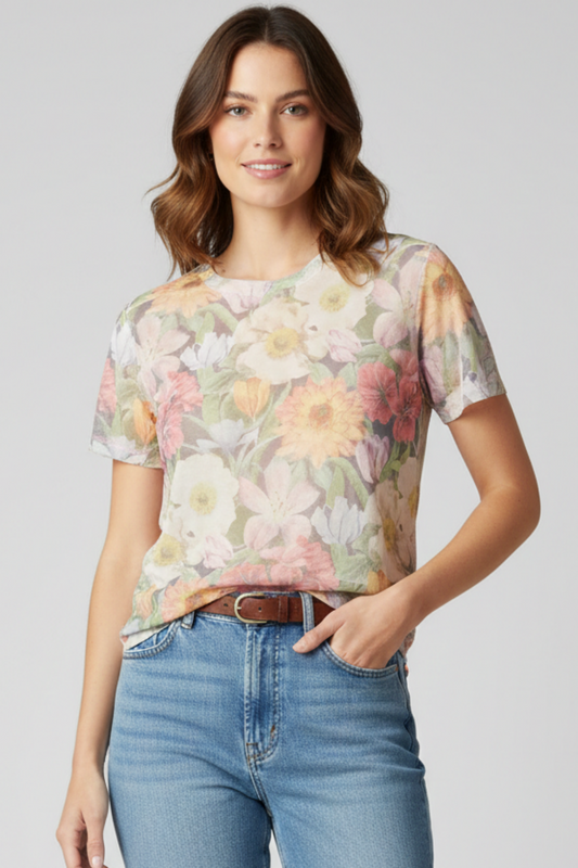 CAMISETA PUNTO FINO MIST FLORAL